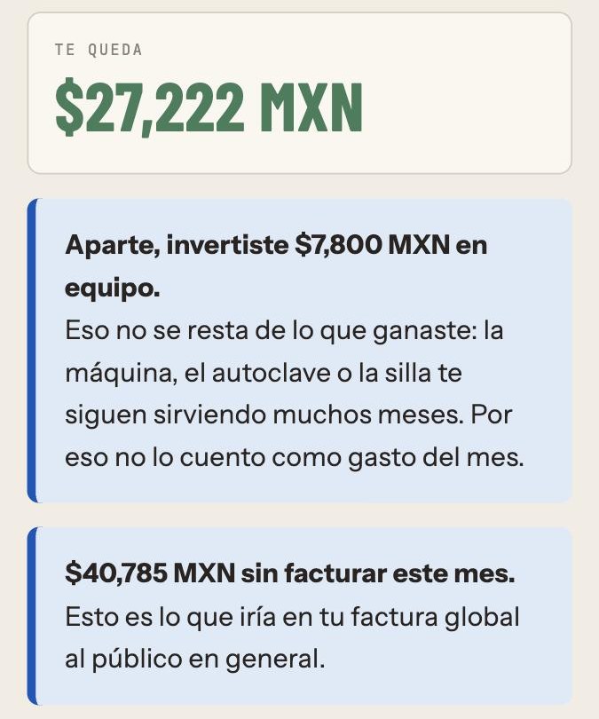 NormaOps separa la compra de equipo del gasto del mes y calcula lo que va en factura global